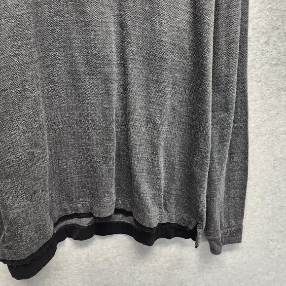 David‎ Donahue Polo Shirt Mens XL Cotton Pullover Herringbone Long Sleeve - Picture 3 of 11